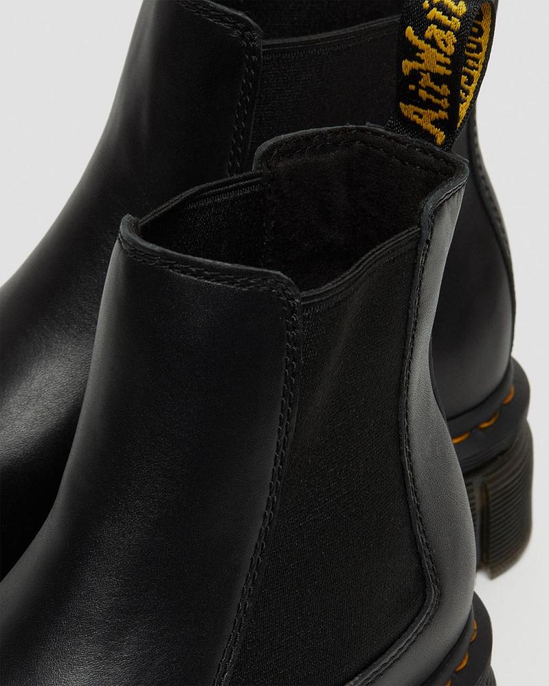 Black Women's Dr Martens Audrick Nappa Leather Platform Ankle Boots | CA 40NWY